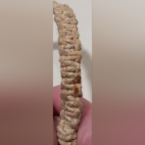 Vintage Glass Bead Hemp Choker Necklace Y2K 14 1/2" - Picture 7 of 7